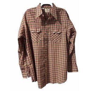 Vtg DEE CEE Brand USA Made Men's Vintage Pearl Snaps Western Shirt, Size 17